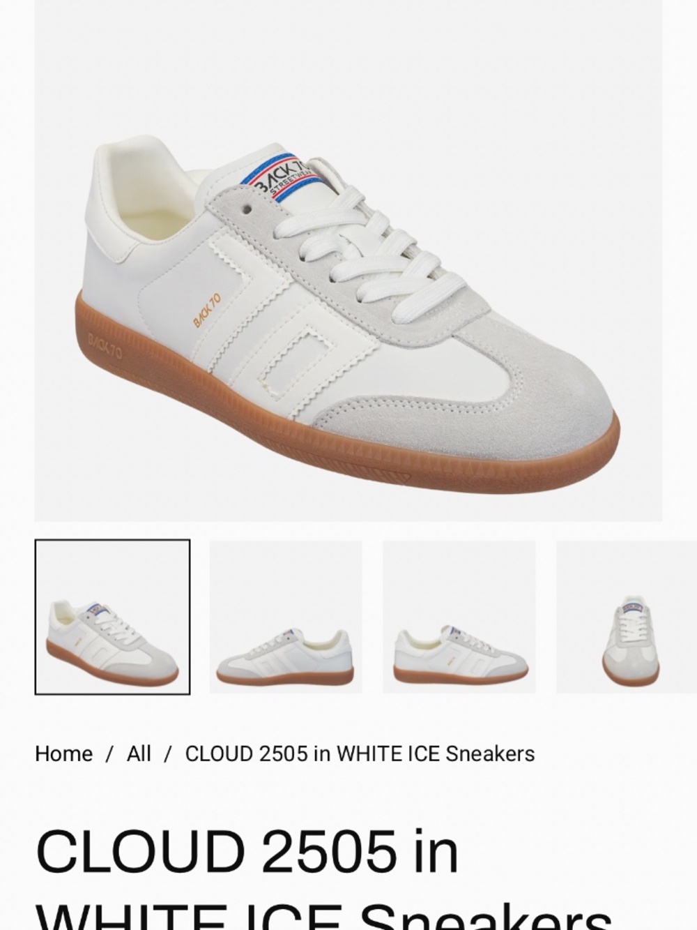New in box! Womens back70 cloud leather sneakers 41/9.5 white ice - Picture 2 of 12